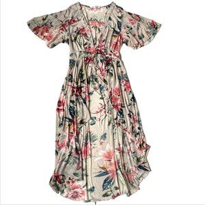 L.I.F.E. M Love is For Eternity Coquette Coverup Sheer Romantic pink Robe Floral